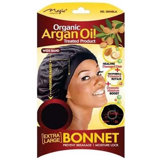 Magic Collection Accessories Magic Collection women's Organic Argan Oil Treated Extra Large Bonnet 3004bla