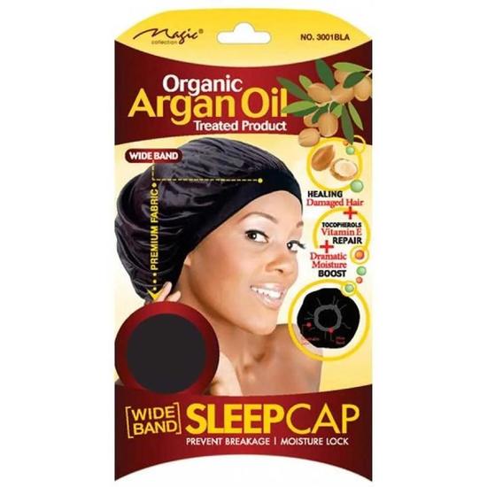 Magic Collection Accessories Magic Collection women's Organic Argan Oil Treated Sleep Cap 3001bla