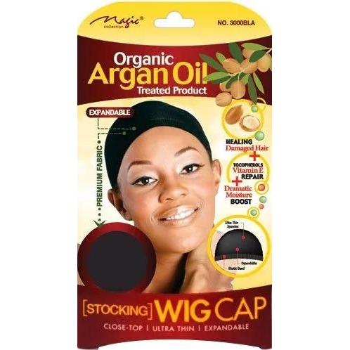 Magic Collection Accessories Magic Collection women's Organic Argan Oil Treated Wig Cap Black 3000bla