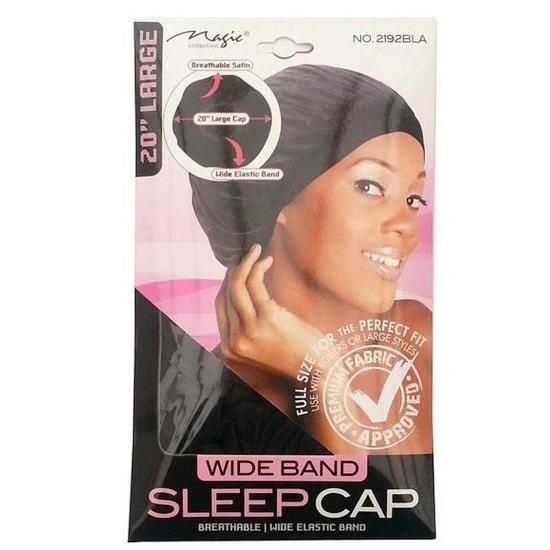Magic Collection Wide Band Sleep Cap Black 2192 20" Large / Black