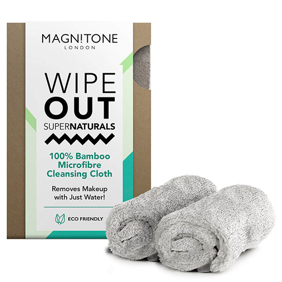 Magnitone WipeOut SuperNatural Bamboo MicroFibre Cleansing Cloth 2 Pack Grey
