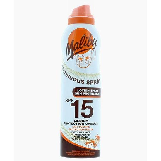 Malibu Continuous Lotion Spray Sun Medium Protection SPF 15 175ml