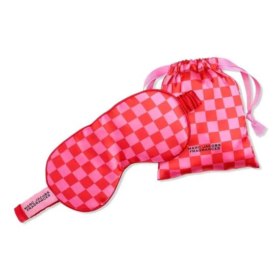 Marc Jacobs Pink & Red Checkerboard Eye Mask Perfect For A Great Nights Sleep