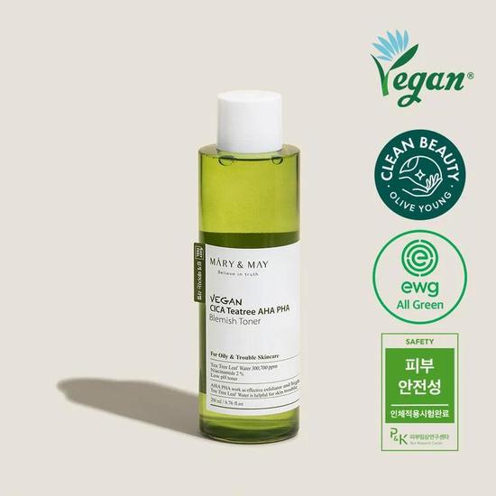 Mary & May Vegan CICA Tea Tree AHA PHA Toner 200ml