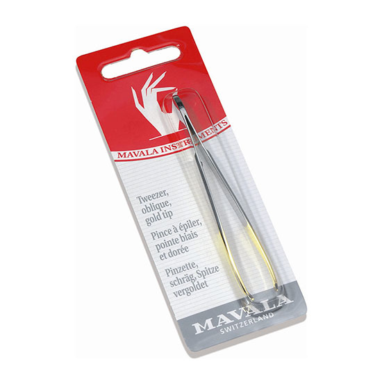 Mavala Gold Tipped Tweezers Oblique