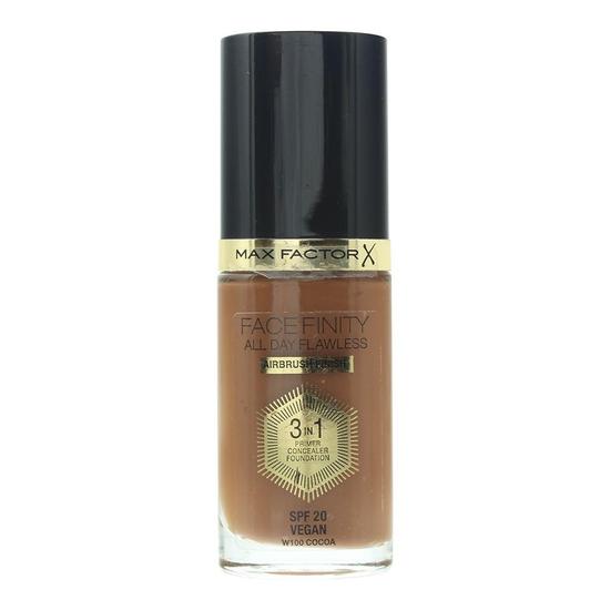 Max Factor Face Finity All Day Flawless 3 In 1 Foundation 100 Sun Tan 30ml