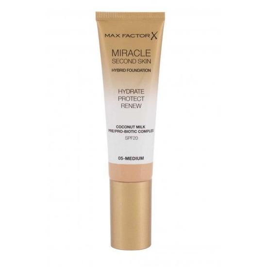 Max Factor Miracle Second Skin Foundation Hydrate Protect Renew SPF 20 Medium #05 30ml