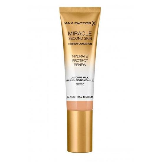 Max Factor Miracle Second Skin Foundation Hydrate Protect Renew SPF 20 Neutral Medium #07 30ml