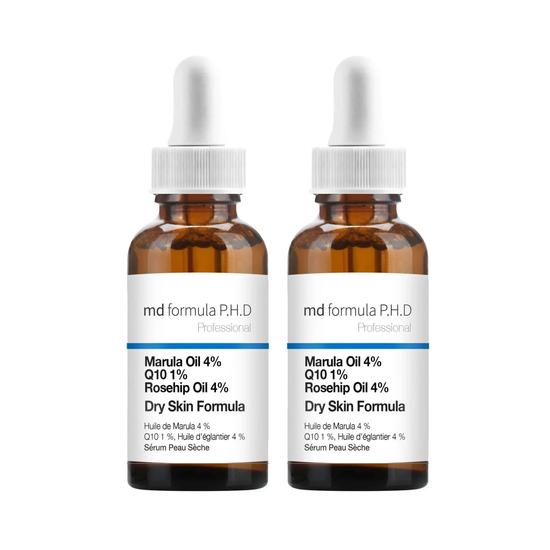 MD Formula Dry Skin Serum Marula Oil 4%, Q10 1%, Rosehip Oil 4% Twin Value Savings Pack