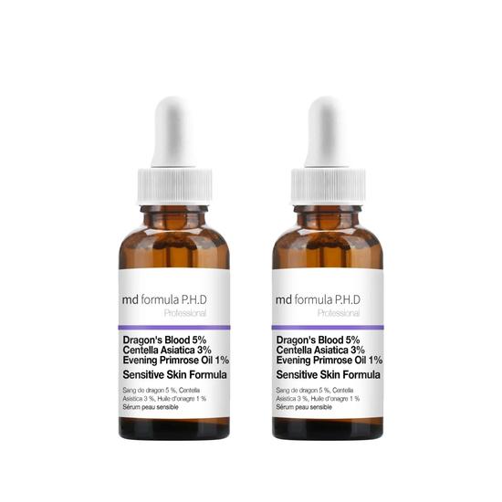 MD Formula Sensitive Skin Serum Dragon's Blood 5%, Centella Asiatica 3%, Evening Primrose Oil 1% Twin Value Savings Pack