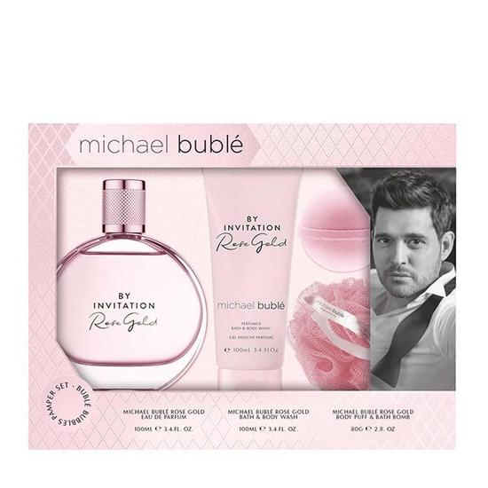 Michael Buble By Invitation Rose Gold 4 Piece Pamper Gift Set