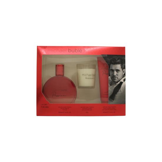 Michael Buble Passion Gift Set 100ml Eau De Parfum + 100ml Body Lotion + Candle