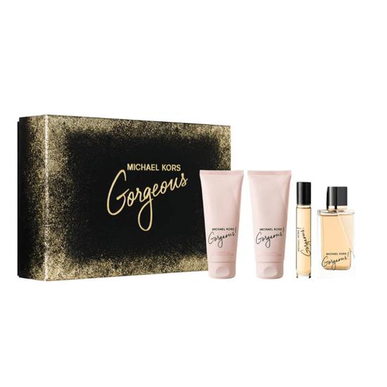 Michael Kors Gorgeous Eau De Parfum Women's Perfume Gift Set Spray With 100ml Shower Gel, 100ml Body Lotion + 10ml Eau De Parfum