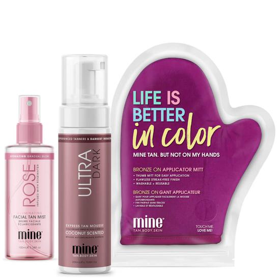 MineTan Get Glowing Face & Body Tanning Trio