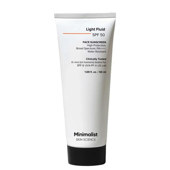 Minimalist Skin Care Light Fluid SPF 50 Face Sunscreen