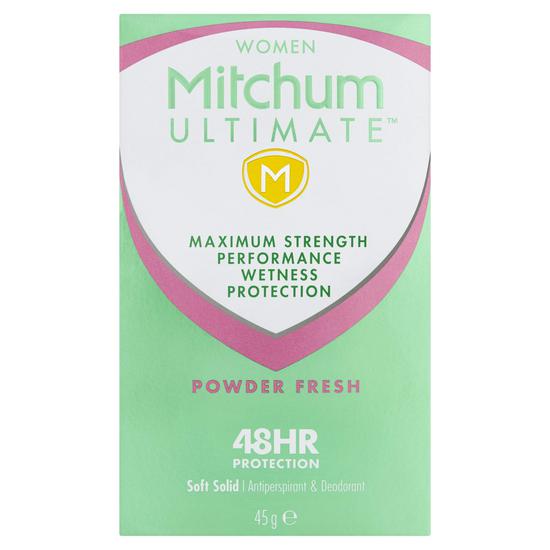 Mitchum Ultimate Women 48HR Protection Soft Solid Powder Fresh Antiperspirant & Deodorant 45g