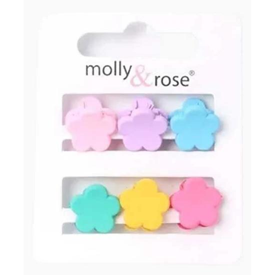 Molly And Rose Card Of 6 Flower Mini Clamps