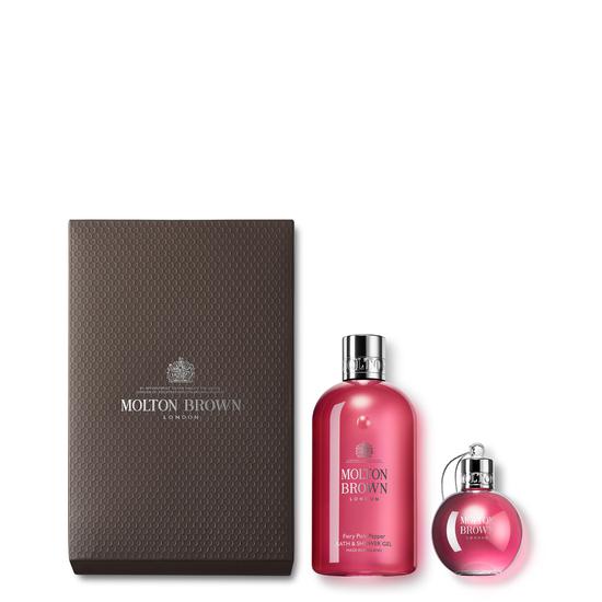 Molton Brown Fiery Pink Pepper Shower Gel & Festive Bauble Gift Set