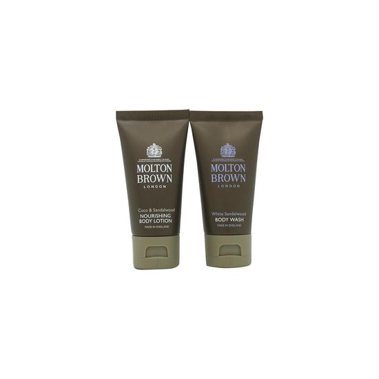 Molton Brown Gift Set 30ml Coco & Sandalwood Body Lotion + 30ml White Sandalwood Body Wash