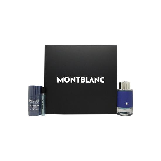 Montblanc Explorer Ultra Blue Gift Set 100ml Eau De Parfum + 75g Deodorant Stick + 7.5ml Eau De Parfum
