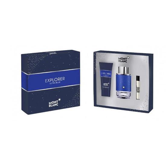 Montblanc Explorer Ultra Blue Gift Set 100ml Eau De Parfum Spray, 7.5ml Miniature & 100ml Shower Gel