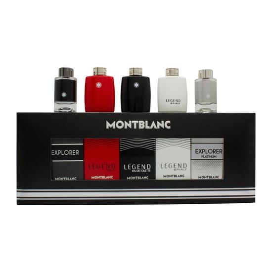 Montblanc Miniatures Gift Set 4.5ml Legend Eau De Toilette + 4.5ml Legend Red Eau De Toilette + 4.5ml Explorer Eau De Parfum + 4.5ml Legend Spirit Eau De Toilette + 4.5ml Explorer Platinum Eau De Parfum