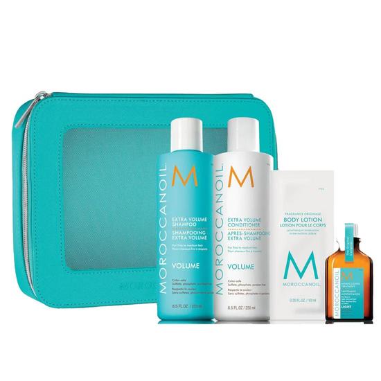Moroccanoil Daily Rituals Extra Volume Extra Volume Shampoo 250ml, Extra Volume Conditioner 250ml, Moroccanoil Treatment Light 25ml + Body lotion 10ml