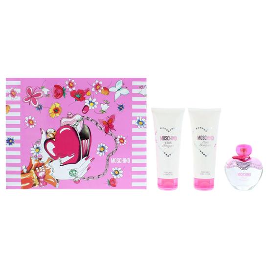 Moschino Pink Bouquet Eau De Toilette Body Lotion Shower Gel Gift Set