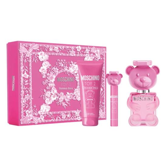 Moschino Toy 2 Bubble Gum Eau De Toilette Women's Gift Set Spray 100ml With 100ml Shower Gel & 10ml Eau De Toilette