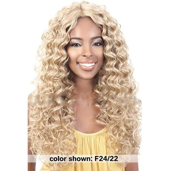 Motown Tress Lets Lace Deep Part Lace Synthetic LDP Bey Wig RT2/27/613 (Rainbow Tip)