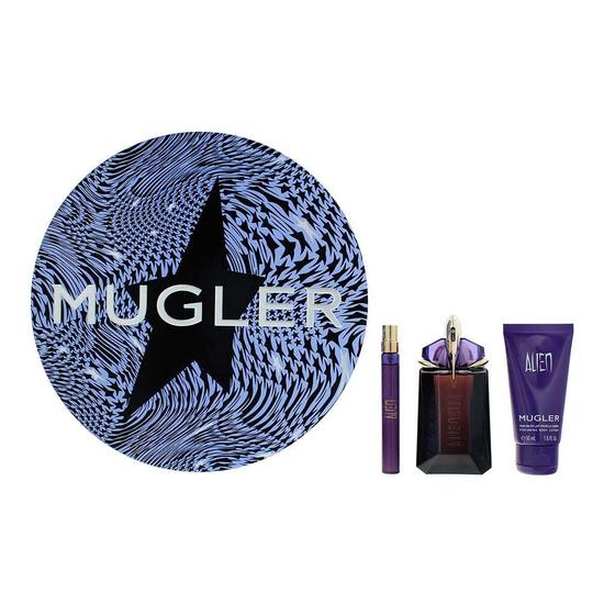 Mugler Alien Eau De Parfum 60ml, Eau De Parfum 10ml Travel Spray + Body Lotion 50ml Gift Set