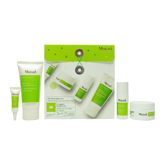 Murad The Derm Report Minimising Lines & Wrinkles 60ml Cleansing Cream + 3ml Wrinkle Corrector + 10ml Serum + 15ml Night Cream