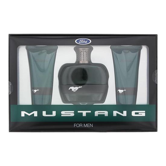 Mustang Green 3 Piece Gift Set: Eau De Toilette 100ml Shower Gel 100ml Aftershave Balm 100ml