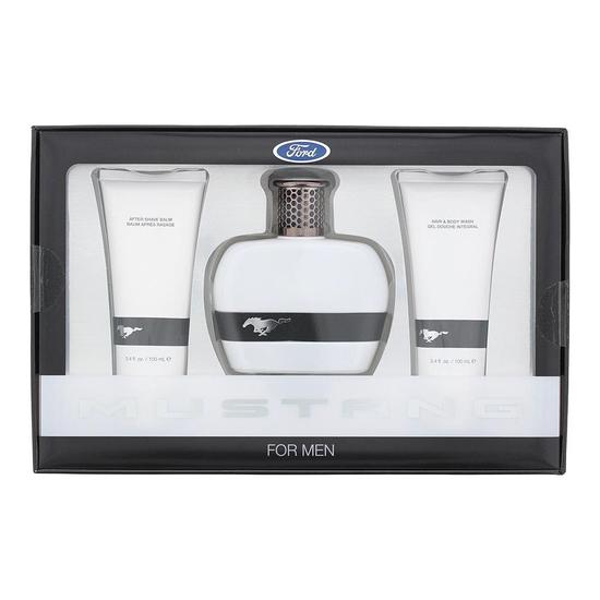 Mustang White Eau De Toilette 100ml, Aftershave Balm 100ml, Hair & Body Wash 100ml Set