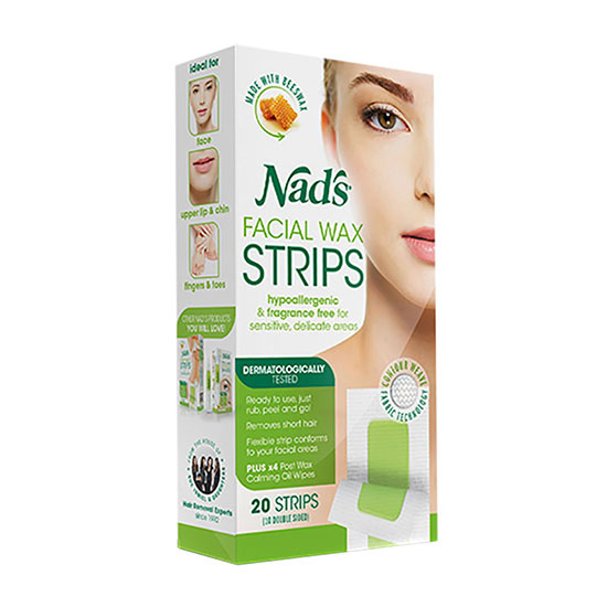Nad's Hair Removal Facial Wax Strips 20 Strips