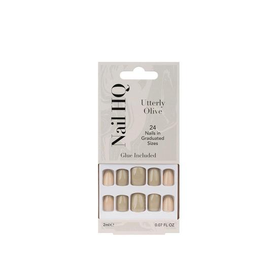 Nail HQ Square Utterly Olive Nails x24