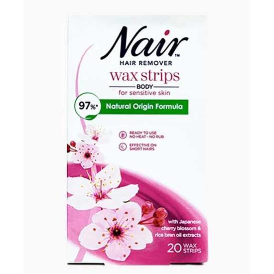 Nair Hair Remover Face Wax Strips With Japanese Cherry Blossom 20 Wax Strips