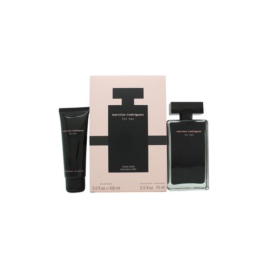 Narciso Rodriguez For Her Gift Set 100ml Eau De Toilette + 75ml Body Lotion