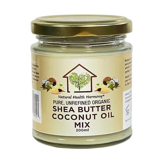 Natural Health Harmony Pure Unrefined Organic Shea Butter Coconut Oil Mix