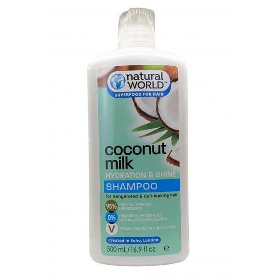 Natural World Coconut Milk Shampoo Hydration & Shine 500ml