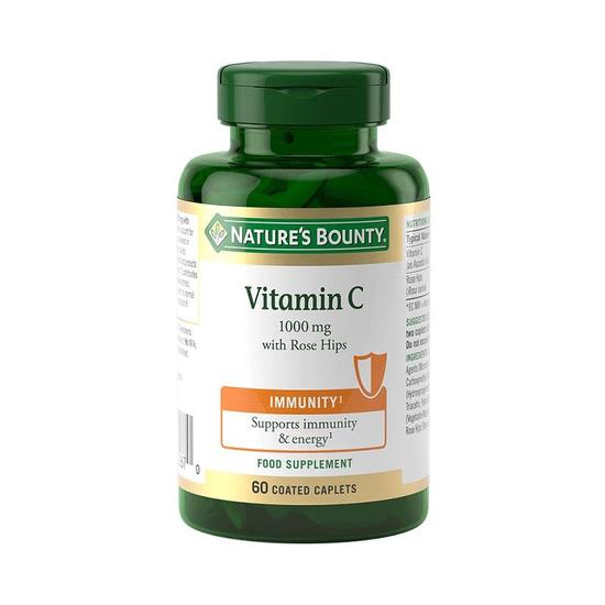 Nature's Bounty Vitamin C 1000mg With Rose Hips Caplets 60 Caplets