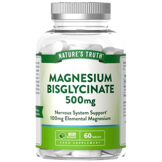 Nature's Truth Magnesium Bisglycinate 500mg Tablets 60 Tablets
