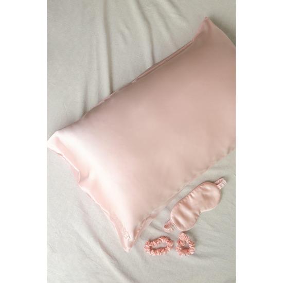 Ness & Me 100% Mulberry Silk Pillowcase & Eye Mask Set Pink