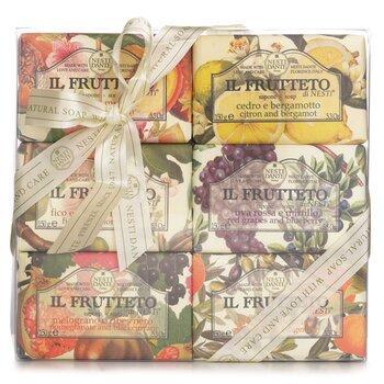 Nesti Dante Il Frutteto Soap Gift Set peach & Melon, citron & Bergamot, fig & Almond Milk, red Grapes & Blueberry, pomegranate & Blackcurrant, olive Oil & Tangerine