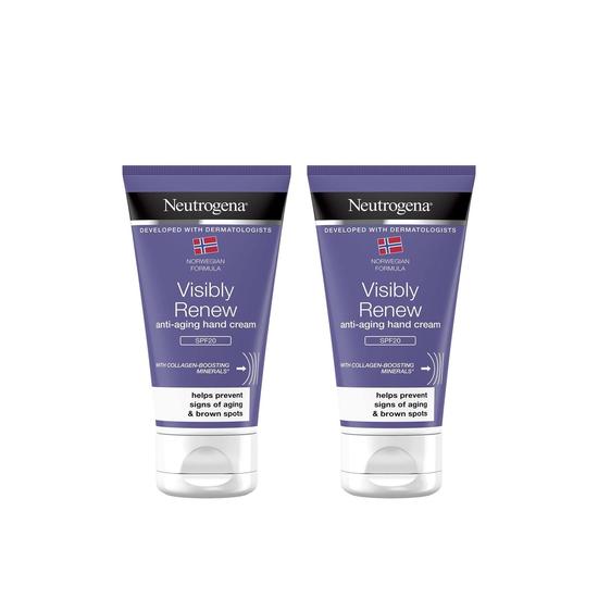 Neutrogena Visibly Renew Anti-Ageing Hand Cream SPF 20 75ml x2
