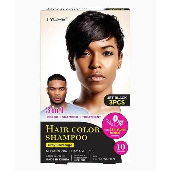 NICKA K NEWYORK Tyche 3-in-1 Hair Colour Shampoo Jet Black