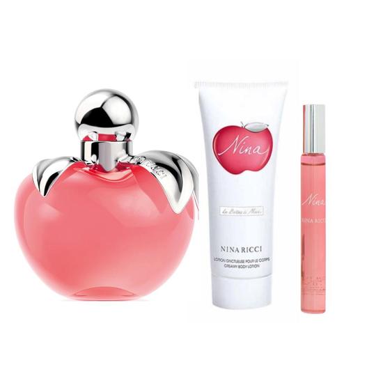 Nina Ricci Nina Le Parfum Gift Set Eau De Parfum 50ml Spray + 75ml Body Lotion + 10ml Eau De Parfum Roll On