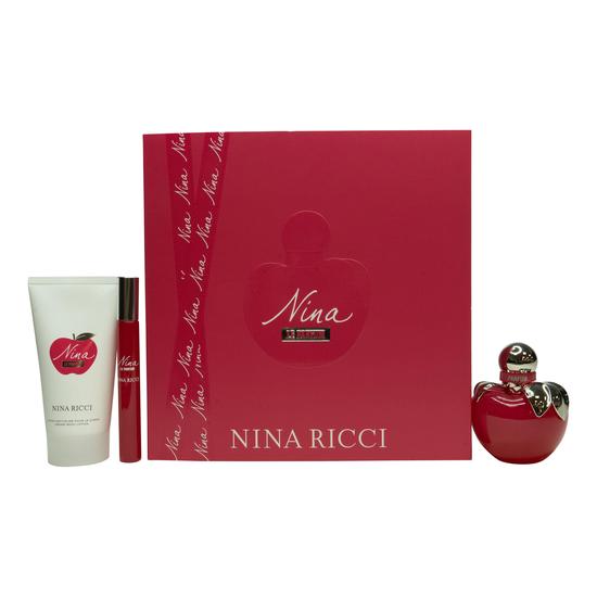 Nina Ricci Nina Le Parfum Gift Set Eau De Parfum 80ml Spray + 75ml Body Lotion + 10ml Eau De Parfum Roll On
