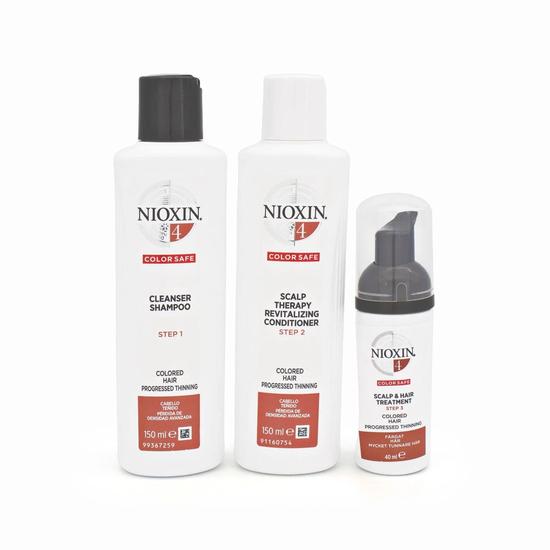 Nioxin 3-Part System 4 Trial Kit Coloured Hair 40ml 2 x 150ml (Imperfect Box)