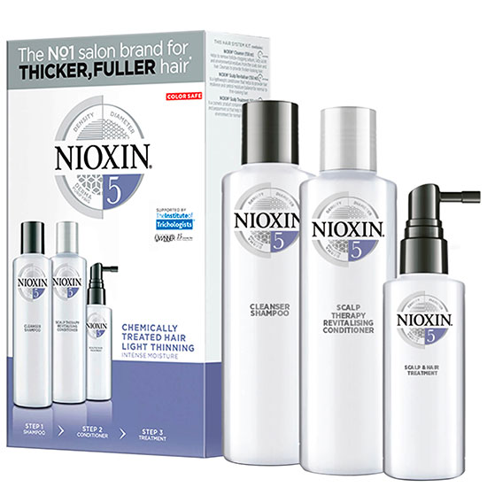 Nioxin 3 Part System Trial Kit 5 for Chemically Treated Hair With Light Thinning